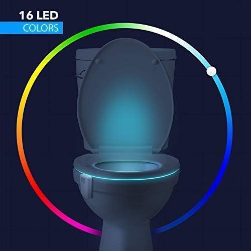 2xToilet Night Lights, 16-Color Changing LED Bowl Nightlight with Motion Sensor Activated Detection