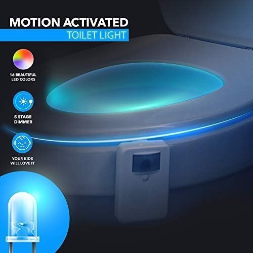 2xToilet Night Lights, 16-Color Changing LED Bowl Nightlight with Motion Sensor Activated Detection