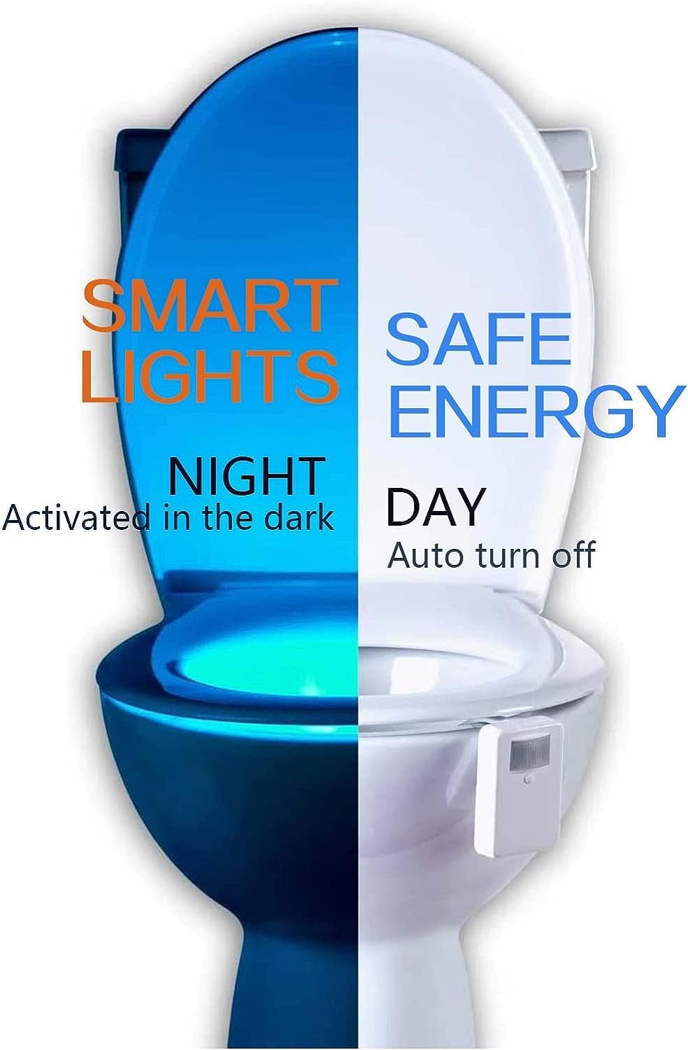 2xToilet Night Lights, 16-Color Changing LED Bowl Nightlight with Motion Sensor Activated Detection