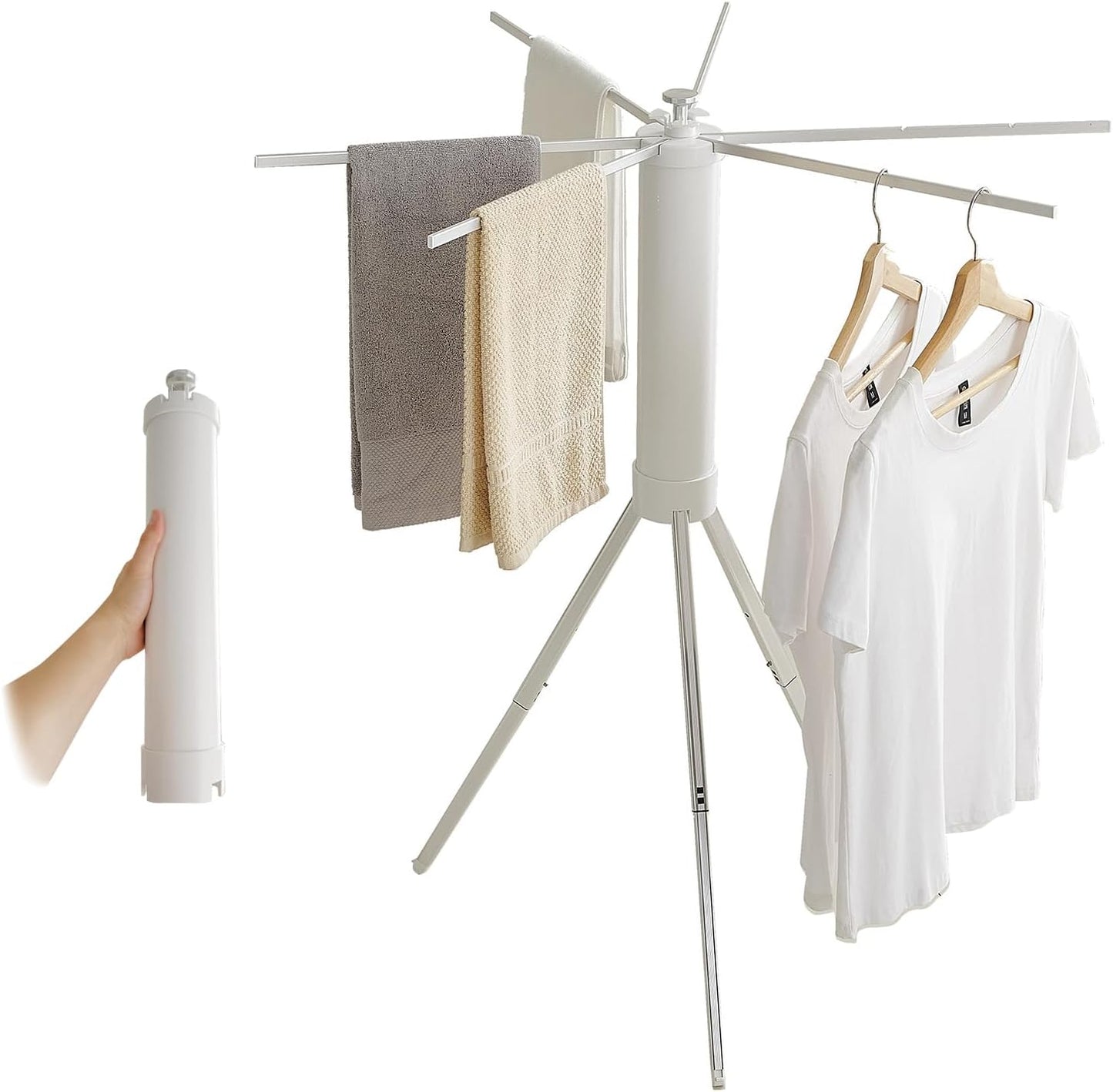 JOOM Tripod Clothes Drying Rack,Space Saving Laundry Drying Rack Wooden