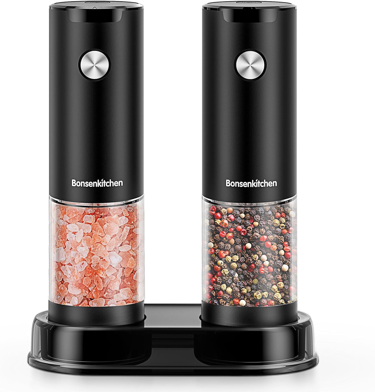 Electric Salt and Pepper Grinder Set, 2 Pack Automatic With LED lights