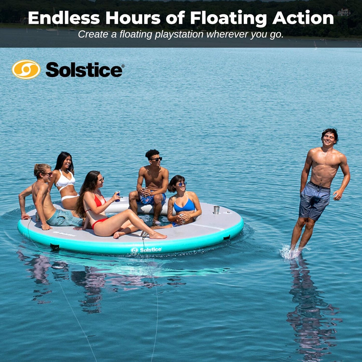 SOLSTICE Platform Series for Lake Boat Pool Ocean | for Adults Kids & Pet Dogs Up to 10 People