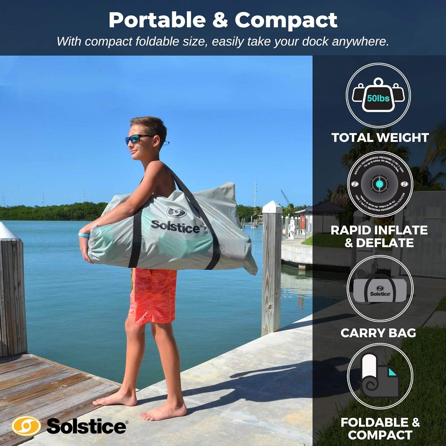 SOLSTICE Platform Series for Lake Boat Pool Ocean | for Adults Kids & Pet Dogs Up to 10 People