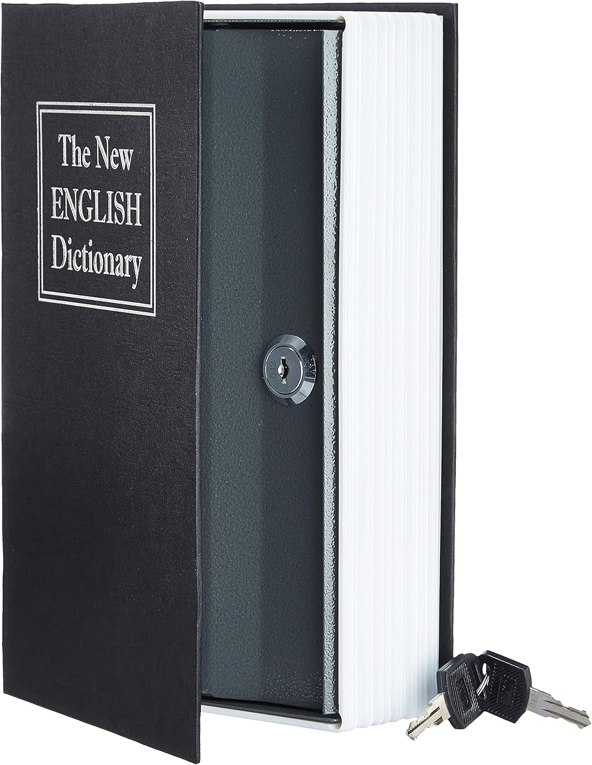 Book Safe- Key Lock, Large, Black, Blue