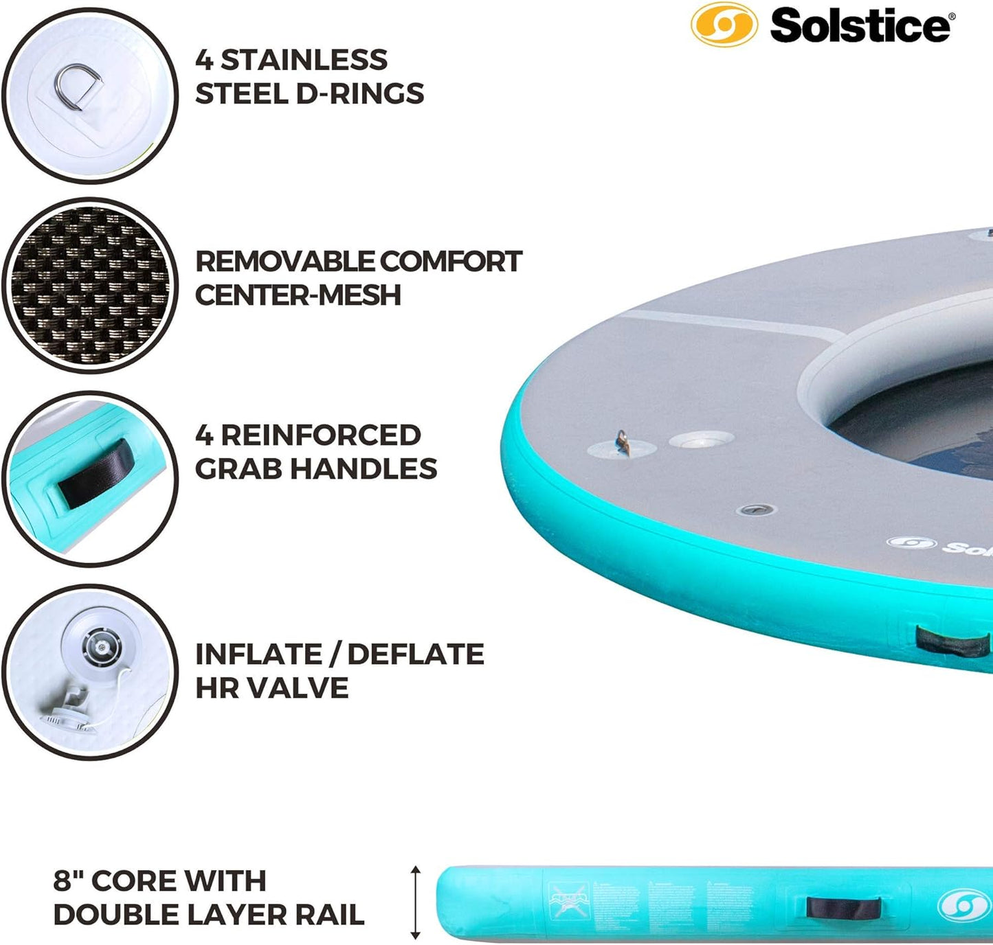 SOLSTICE Platform Series for Lake Boat Pool Ocean | for Adults Kids & Pet Dogs Up to 10 People